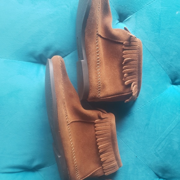 Moccasin Fringe Zip-up Booties Child Size 4 - Picture 1 of 7